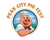 Cartoon logo of a pig wearing a white hat within a logo that reads "Peak City Pig Fest"
