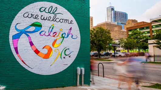 All Are Welcome Raleigh, N.C., mural