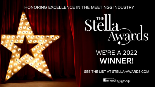 Honoring excellence in the meetings industry | The Stella Awards | We're a 2022 Winner | See the list at Stella-Awards.com